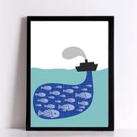 アートポスター 動物イラストシリーズ クジラ デザインNO-B