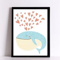 アートポスター 動物イラストシリーズ クジラ デザインNO-A