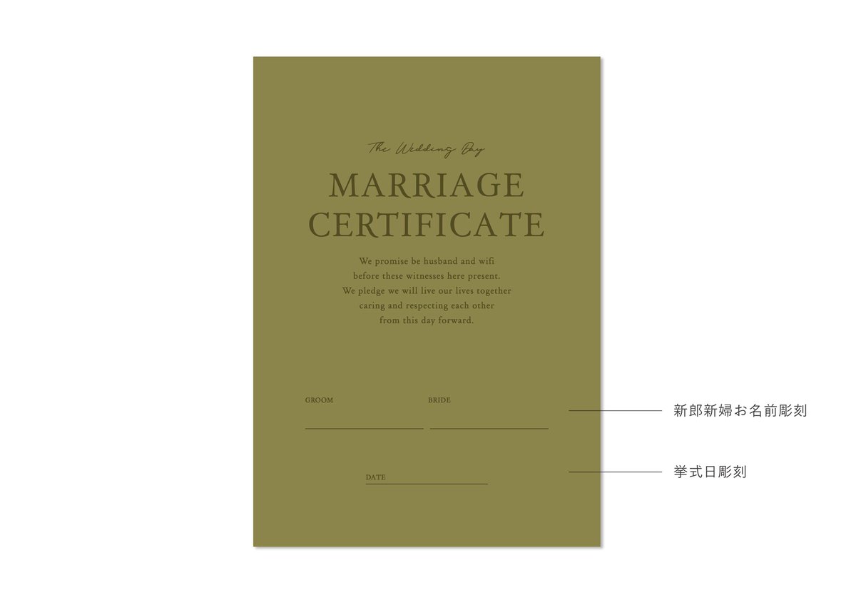 真鍮結婚証明書 A type | enu wedding
