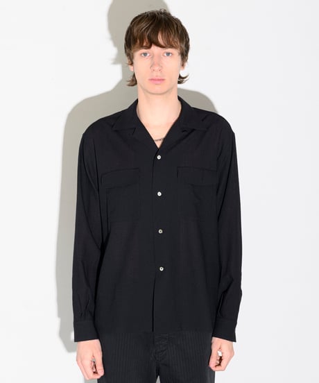 Sheer Wool Open Collar Shirt "Robin"