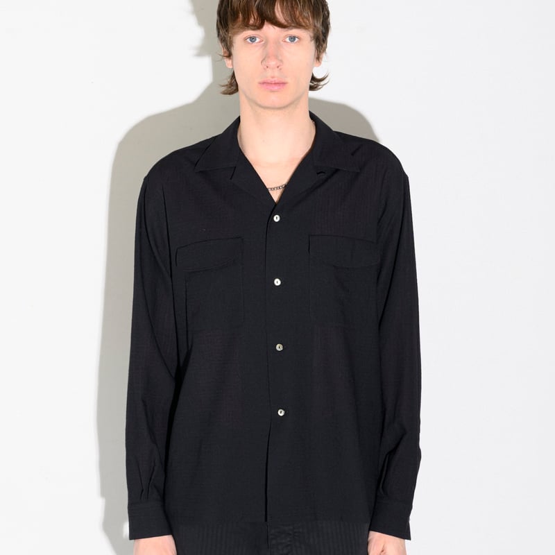 トップス and* Sheer Wool Open Collar Shirt 3 Sheer Wool Open Collar Shirt 