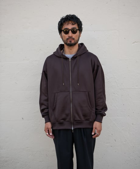 REVERSIBLE SWEAT ZIP HOODIE (D.BROWN)
