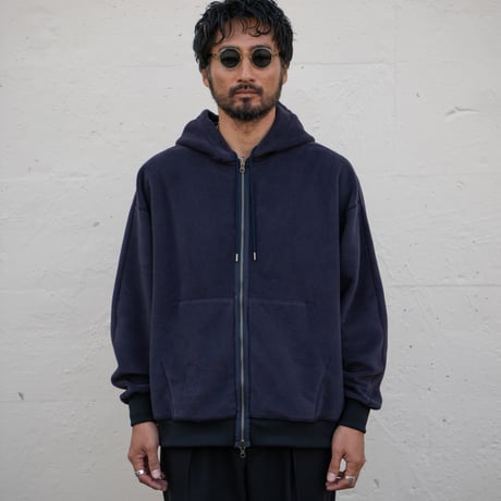 REVERSIBLE SWEAT ZIP HOODIE (D.NAVY)