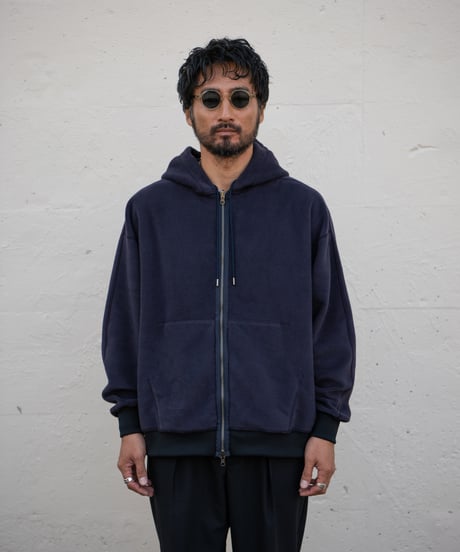REVERSIBLE SWEAT ZIP HOODIE (D.NAVY)
