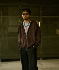 REVERSIBLE SWEAT ZIP HOODIE (D.BROWN)