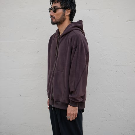 REVERSIBLE SWEAT ZIP HOODIE (D.BROWN)