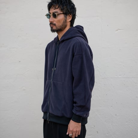 REVERSIBLE SWEAT ZIP HOODIE (D.NAVY)