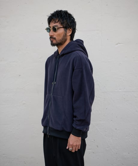 REVERSIBLE SWEAT ZIP HOODIE (D.NAVY)
