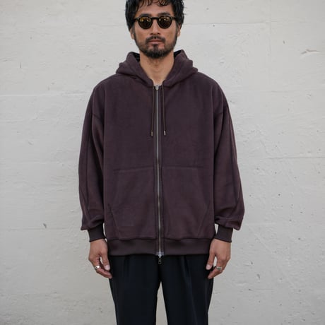 REVERSIBLE SWEAT ZIP HOODIE (D.BROWN)