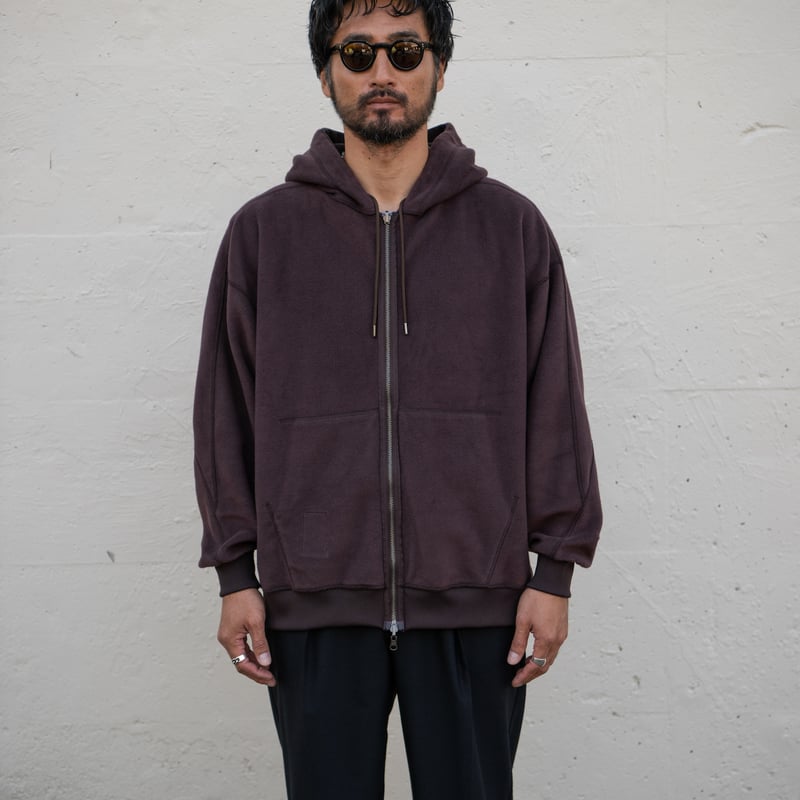 REVERSIBLE SWEAT ZIP HOODIE (D.BROWN) | sakuand