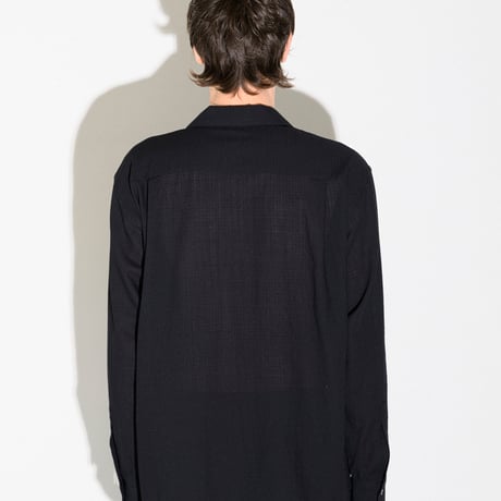Sheer Wool Open Collar Shirt "Robin"