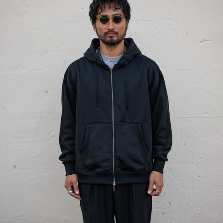 REVERSIBLE SWEAT ZIP HOODIE (D.NAVY)