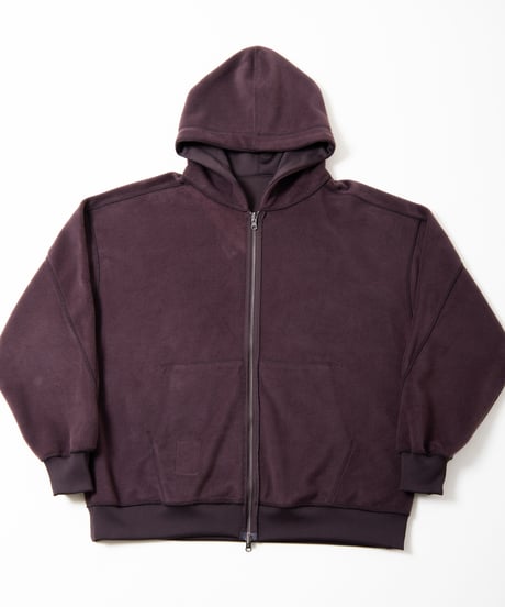 REVERSIBLE SWEAT ZIP HOODIE (D.BROWN)
