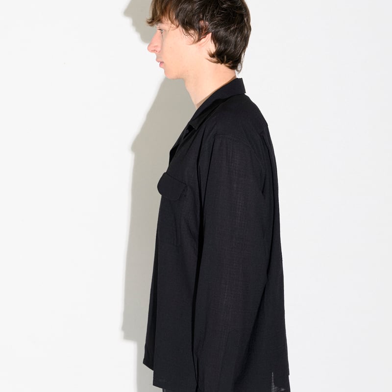 トップス and* Sheer Wool Open Collar Shirt 3 Sheer Wool Open Collar Shirt 