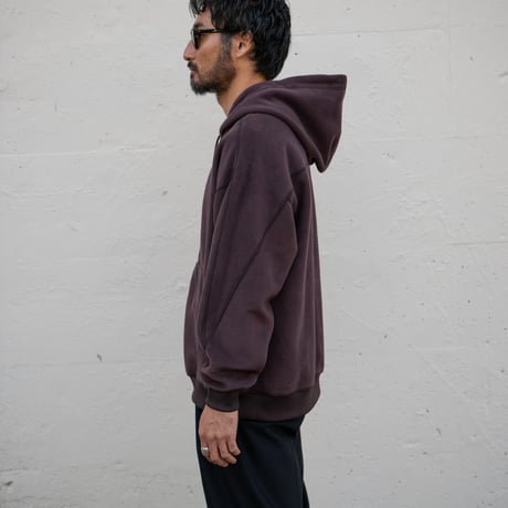 REVERSIBLE SWEAT ZIP HOODIE (D.BROWN)