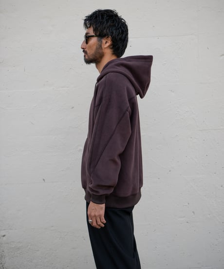 REVERSIBLE SWEAT ZIP HOODIE (D.BROWN)