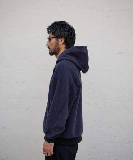 REVERSIBLE SWEAT ZIP HOODIE (D.NAVY)
