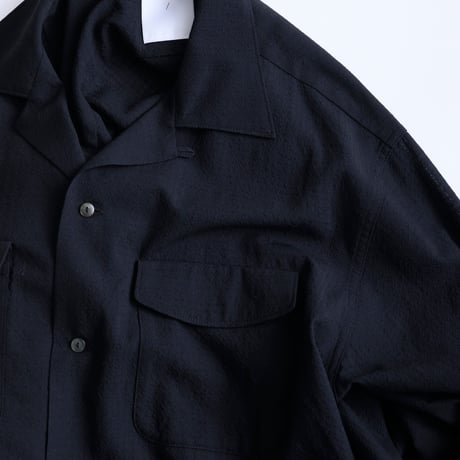 Sheer Wool Open Collar Shirt "Robin"
