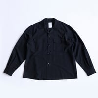 Sheer Wool Open Collar Shirt "Robin"