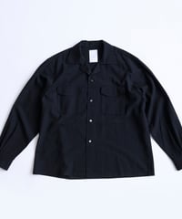 Sheer Wool Open Collar Shirt "Robin"