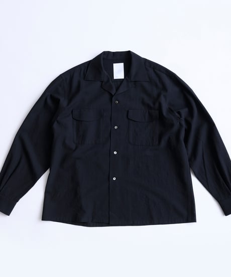 Sheer Wool Open Collar Shirt "Robin"