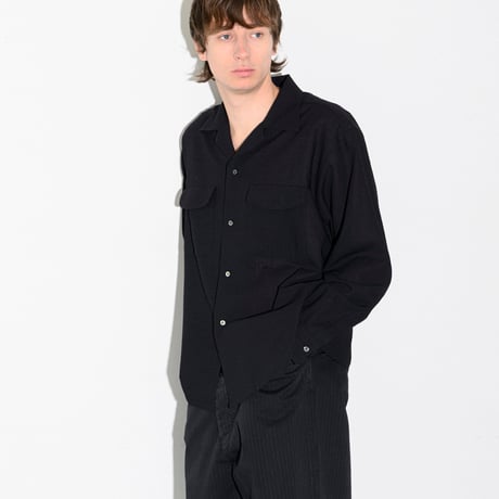 Sheer Wool Open Collar Shirt "Robin"