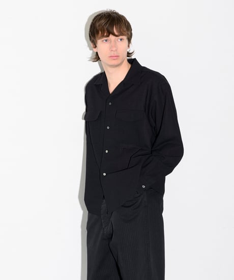 Sheer Wool Open Collar Shirt "Robin"
