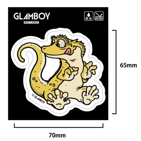 GLAMBOYステッカー　クレステッドゲッコー