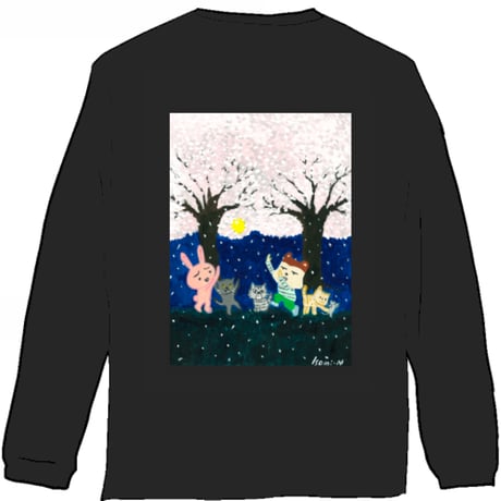 【限定販売！】　猫✖️しあわせうさぎのバッチ付き！　　　　｢遠山のねこさんたち｣　ロングスリーブVer