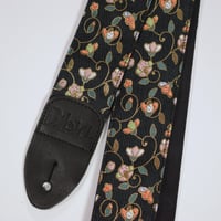 帆布ギターストラップ【蔦唐草と華】京都金襴　和柄 | Handmade Japanese Guitar Strap