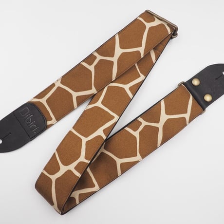 帆布ギターストラップ【キリン柄】アニマル | Handmade Japanese Guitar Strap