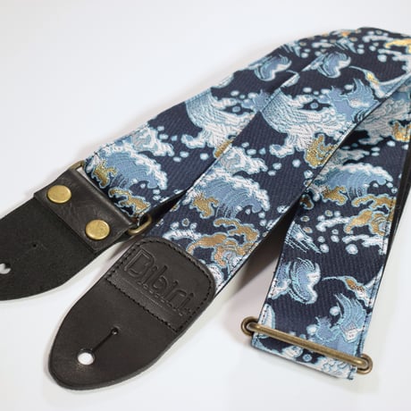 帆布ギターストラップ【波】京都金襴　和柄 | Handmade Japanese Guitar Strap