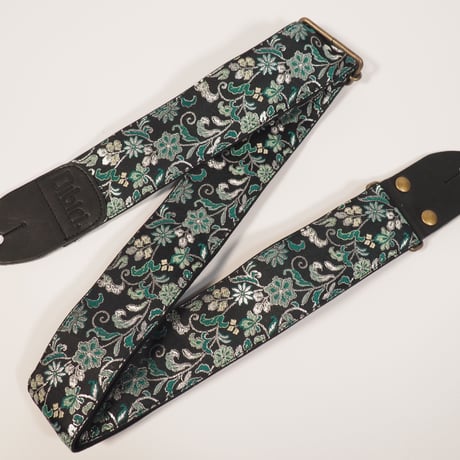帆布ギターストラップ【ロココ調】京都金襴　和柄 | Handmade Japanese Guitar Strap