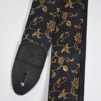 和柄　ギターストラップ　金襴　蔦 | Handmade Japanese Guitar Strap