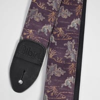 帆布ギターストラップ【鳥獣戯画　紫】京都金襴　和柄 | Handmade Japanese Guitar Strap