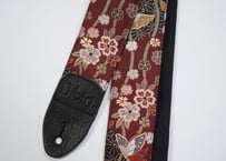 和柄　ギターストラップ　金襴　蝶と霞 | Handmade Japanese Guitar Strap