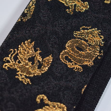 帆布ギターストラップ【龍亀鳳凰寅】京都金襴　和柄 | Handmade Japanese Guitar Strap