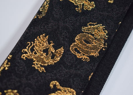 和柄　ギターストラップ　金襴　龍亀鳳凰寅 | Handmade Japanese Guitar Strap