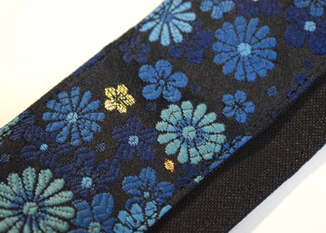 和柄　ギターストラップ　金襴　菊吹雪 | Handmade Japanese Guitar Strap