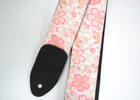 和柄　ギターストラップ　金襴　桜ピンク | Handmade Japanese Guitar Strap