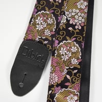 帆布ギターストラップ【和ブーケ】京都金襴　和柄 | Handmade Japanese Guitar Strap