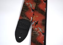 和柄　ギターストラップ　金襴　鳥と流線 | Handmade Japanese Guitar Strap