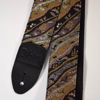 帆布ギターストラップ【斜め縞】京都金襴　和柄 | Handmade Japanese Guitar Strap