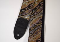 和柄　ギターストラップ　金襴　斜め縞 | Handmade Japanese Guitar Strap