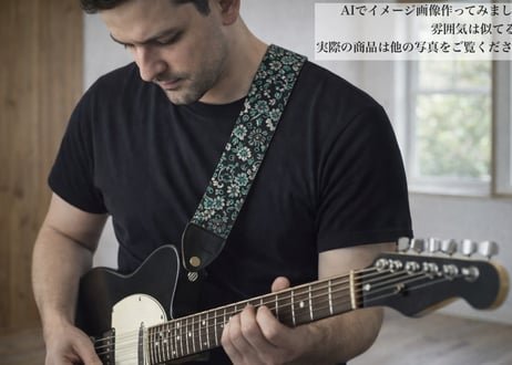和柄　ギターストラップ　金襴　ロココ調 | Handmade Japanese Guitar Strap