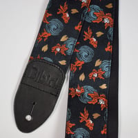 和柄　ギターストラップ　金襴　金魚と波紋 | Handmade Japanese Guitar Strap