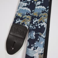 帆布ギターストラップ【波】京都金襴　和柄 | Handmade Japanese Guitar Strap