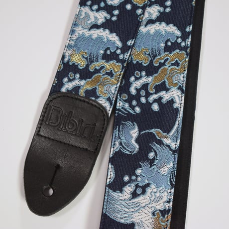 帆布ギターストラップ【波】京都金襴　和柄 | Handmade Japanese Guitar Strap