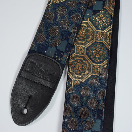 帆布ギターストラップ【エスニック流線】京都金襴　和柄 | Handmade Japanese Guitar Strap