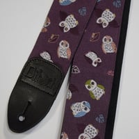帆布ギターストラップ【ふくろう】京都金襴　和柄 | Handmade Japanese Guitar Strap